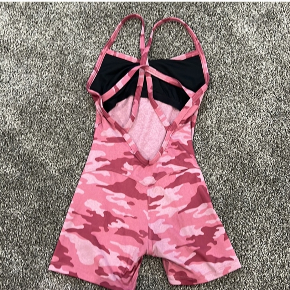 Bombshell sportswear pink camouflage shirt bodysuit